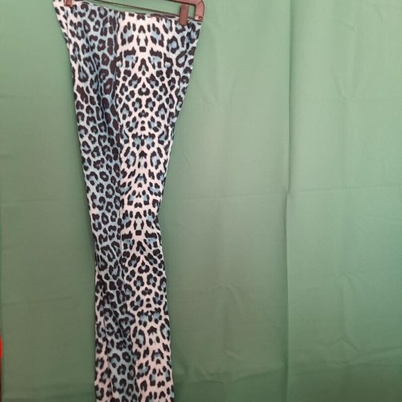 Fifi Blue Leopard Women's Casual Pant Size 5/6 New - Picture 1 of 4